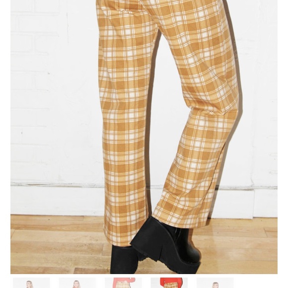 Citizen Vintage yellow tan plaid high waist trouser pant - small to medium - 6 - Picture 5 of 15